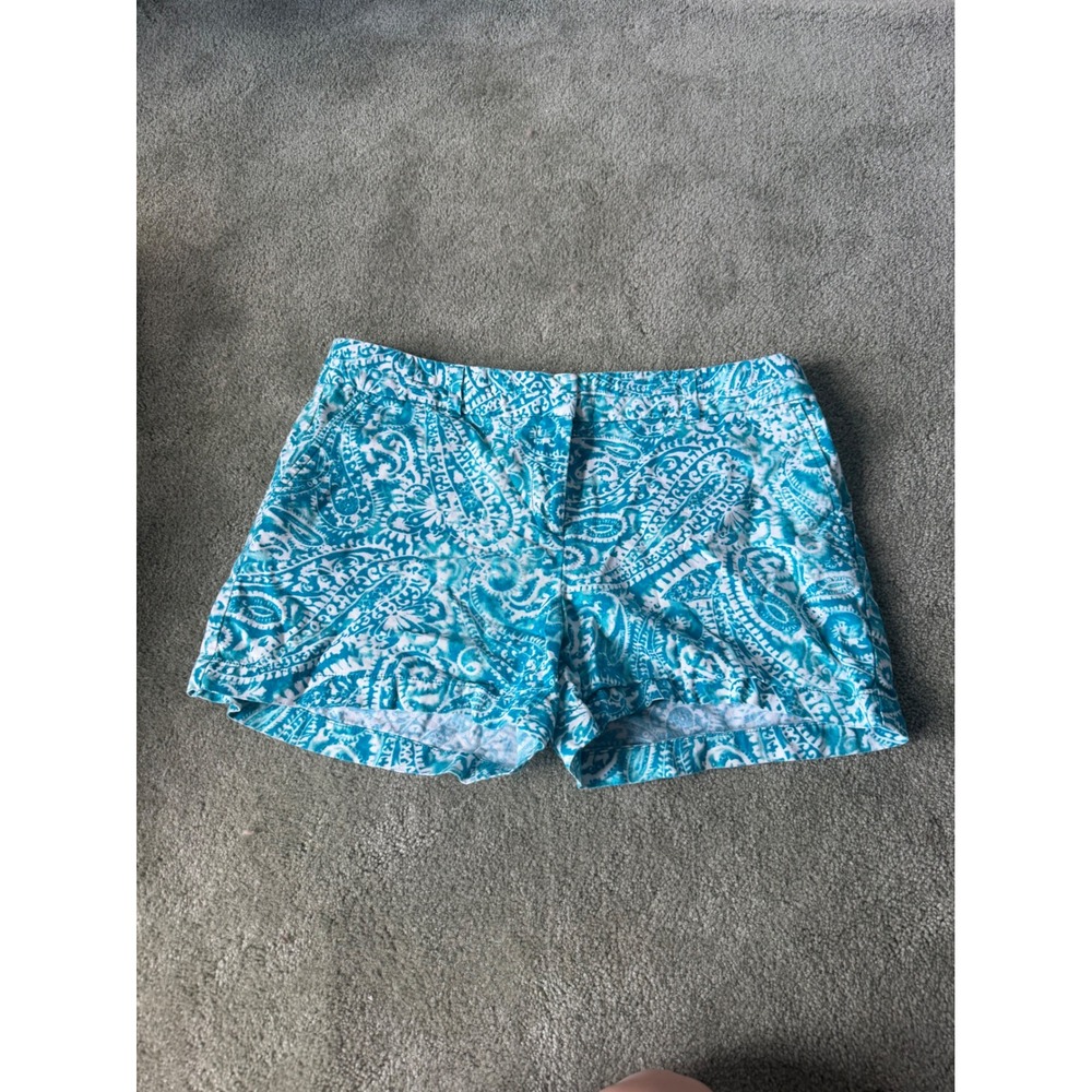 Old Navy Womens Blue White Paisley Print Mid Rise Casual Shorts Size 8